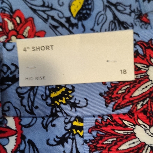 Womens,LOFT Floral Patterned High Waist Shorts - Blue and Red ,Size 18.New. - Picture 4 of 14